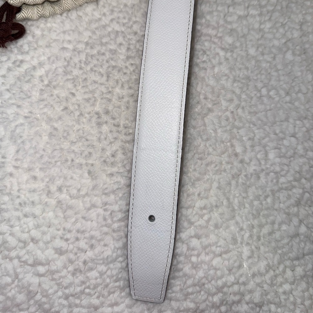 Hermes Blanc / Etoupe Reversible Belt Kit White Taupe Leather Gold H Buckle - Picture 2 of 16